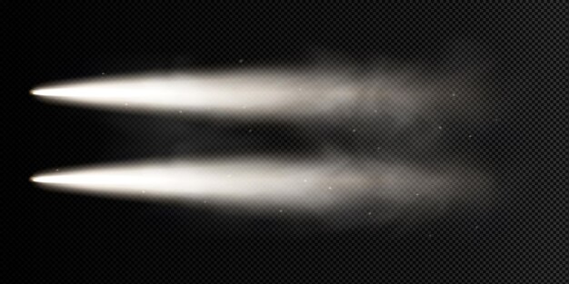 Estelas de humo nubes blancas de cohetes de avión