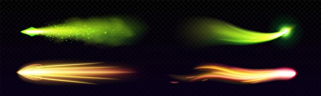 Estelas de luz de armas futuristas