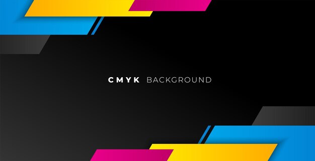 estilizado y moderno cmyk banderín oscuro para vector de impresión