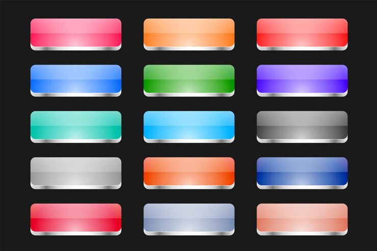 Vector gratuito estilo 3d botón web colorido señal en el conjunto
