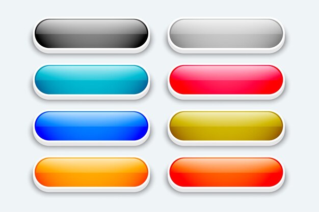 Estilo 3d vacío botón de la aplicación UIUX signo en la colección