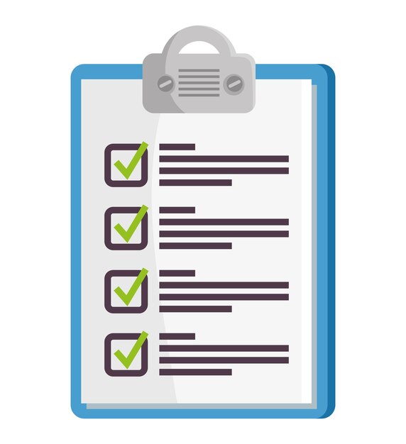 Estilo aislado del icono de la lista de comprobación plana