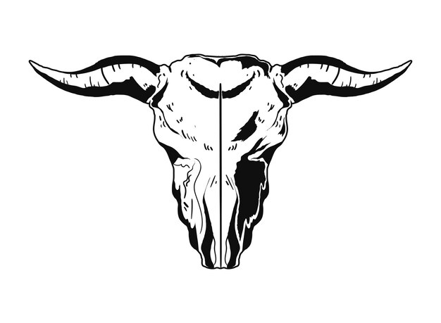 Estilo de la calavera de toro icono vintage