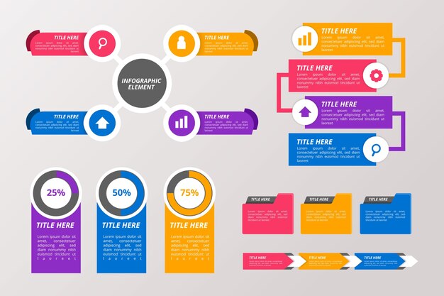 Estilo de colección de elementos infográficos