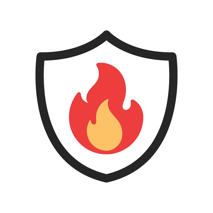Vector gratuito estilo del contorno del escudo de fuego