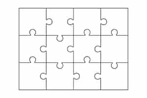 Vector gratuito estilo de contorno de rectángulo de rompecabezas