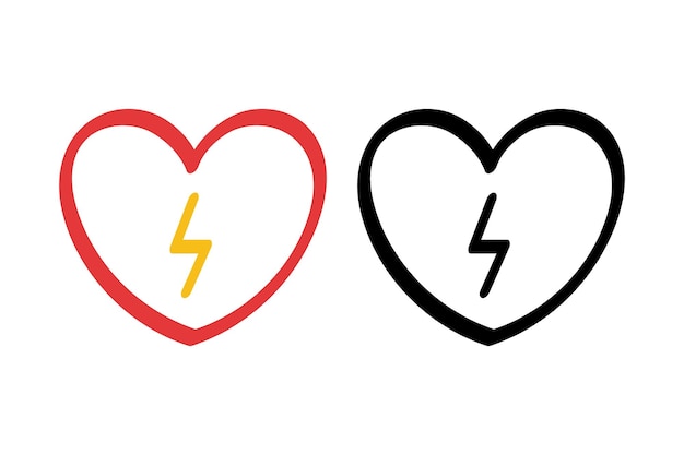 El estilo del corazón del rayo dibujado a mano