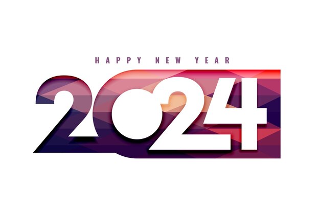 estilo de corte de papel 2024 año nuevo vector de diseño de fondo moderno