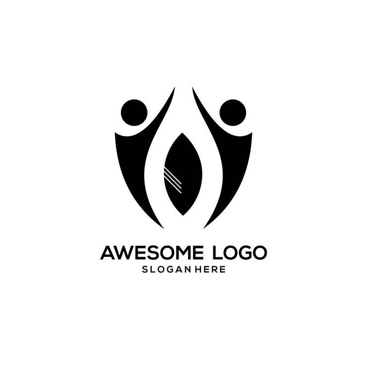 Estilo degradado de diseño de empresa de logotipo de personas