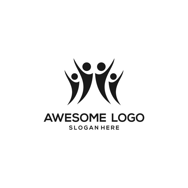Estilo degradado de diseño de empresa de logotipo de personas