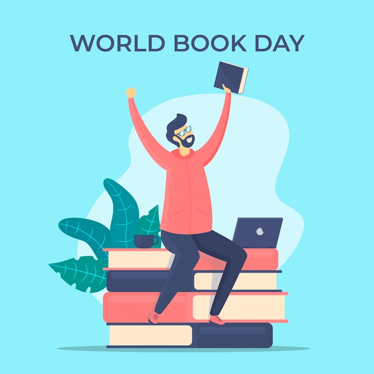 Vector gratuito estilo del día mundial del libro de diseño plano