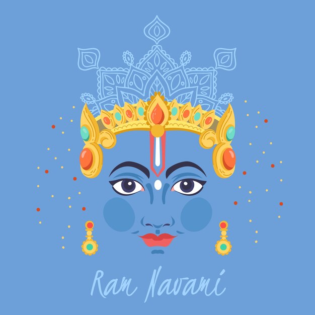 Estilo dibujado a mano con ram navami
