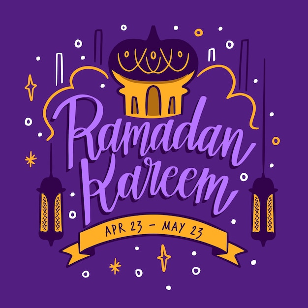 Vector gratuito estilo dibujado a mano ramadan kareem