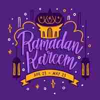 Vector gratuito estilo dibujado a mano ramadan kareem