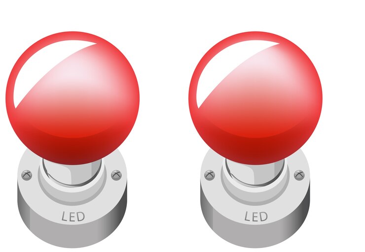 Vector gratuito estilo de dibujos animados de dos objetos led aislado sobre fondo blanco