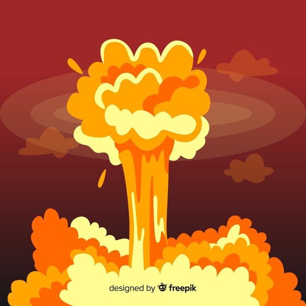 Estilo de dibujos animados de efecto de explosión nuclear