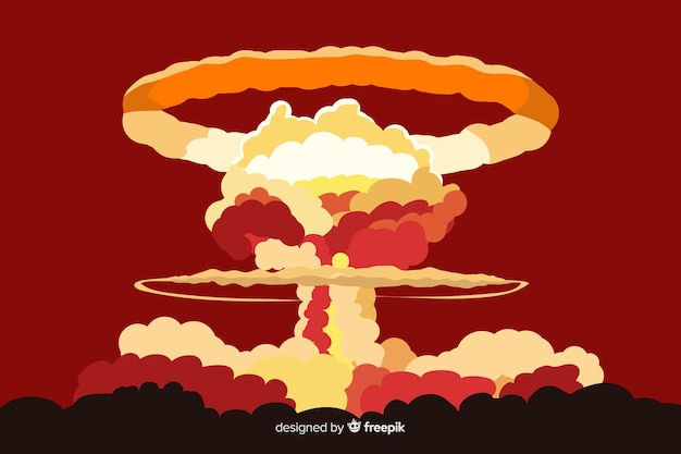 Estilo de dibujos animados de efecto de explosión nuclear