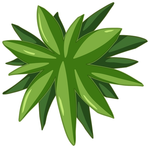 Estilo de dibujos animados de hojas verdes sobre fondo blanco