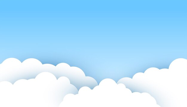 estilo de dibujos animados papel atmósfera de nube diseño de telón de fondo