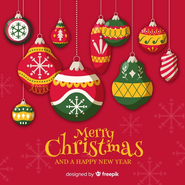 Estilo de diseño plano de colección de globo de Navidad