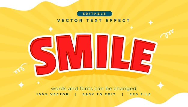 estilo de edición de texto letras de sonrisa editables