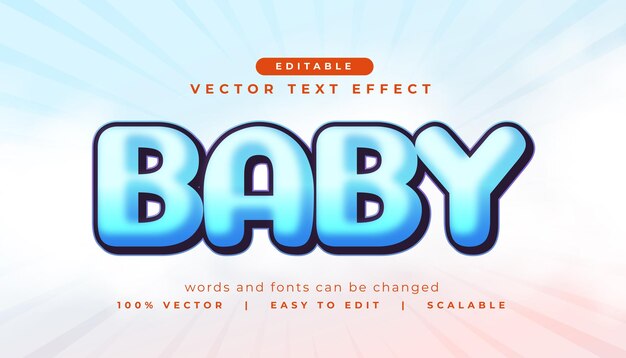 estilo de efecto de texto de bebé editable