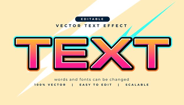 estilo de efecto de texto editable en estilo moderno