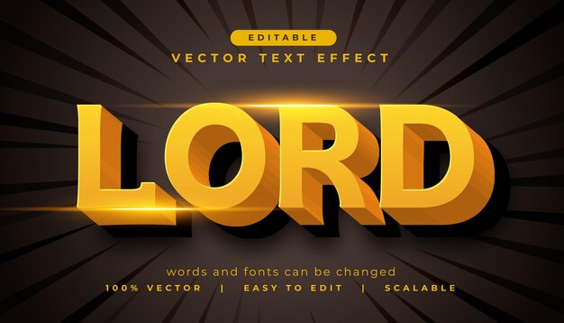 estilo de efecto de texto editable de golden lord