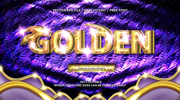 Estilo de efecto de texto de renderización 3D dorado de lujo