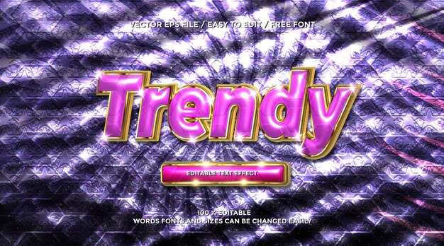 Estilo de efecto de texto de renderización 3D de moda
