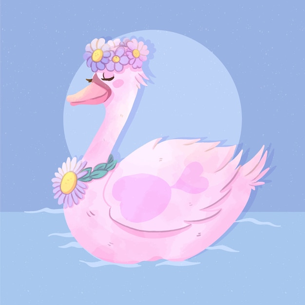 Vector gratuito estilo elegante princesa cisne