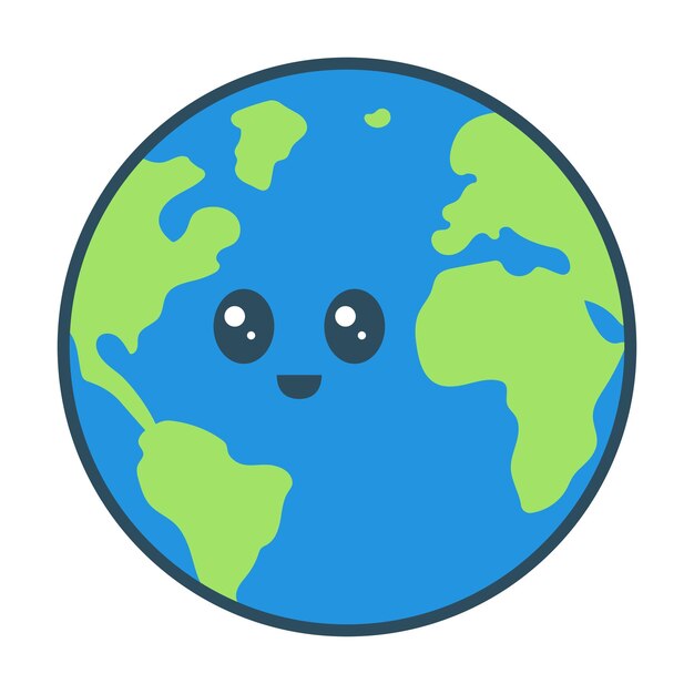 El estilo de los emoji de dibujos animados de la Tierra