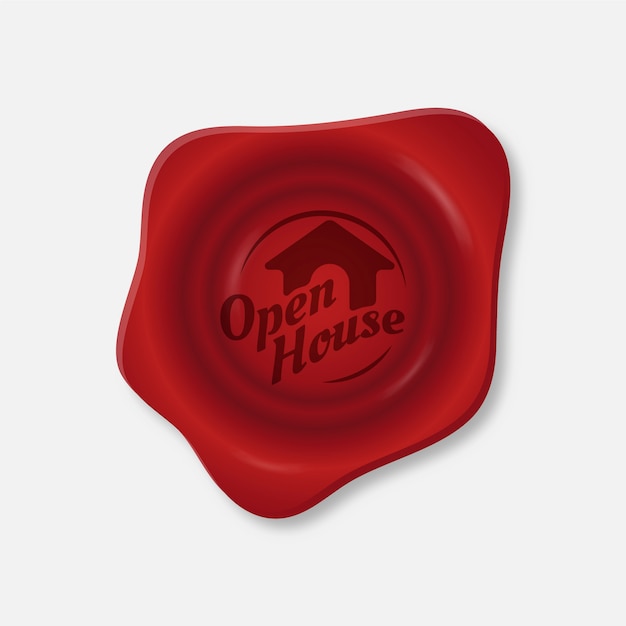 Estilo de etiqueta roja de casa abierta