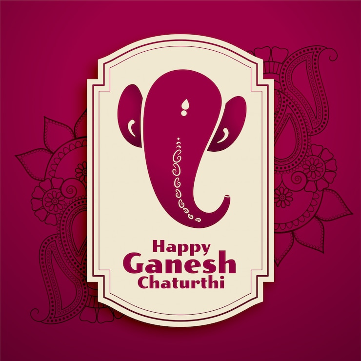 Vector gratuito estilo étnico hindú señor ganesha festival fondo