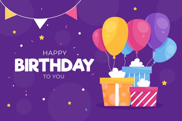 Estilo de fondo de cumpleaños dibujado a mano