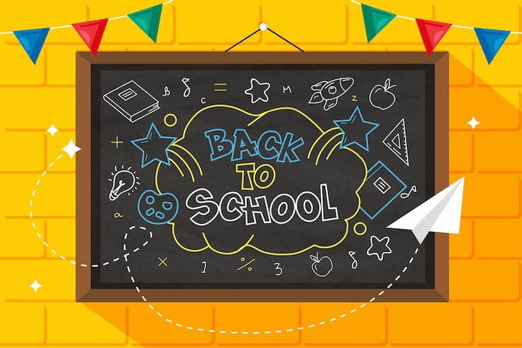 Vector gratuito estilo de fondo de la escuela de pizarra
