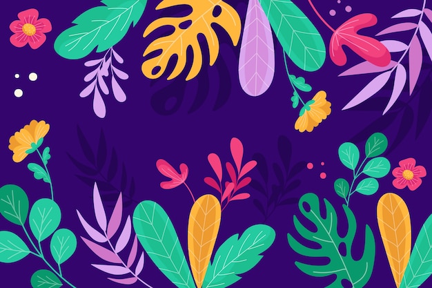 Vector gratuito estilo de fondo floral de diseño plano