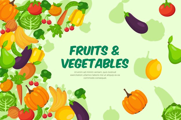 Estilo de fondo de frutas y verduras