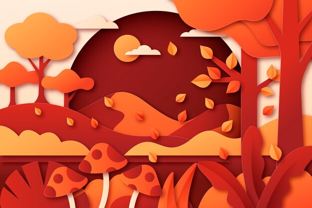 Estilo de fondo de papel para la temporada de otoño