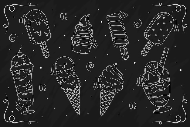 Estilo de fondo de pizarra de helado