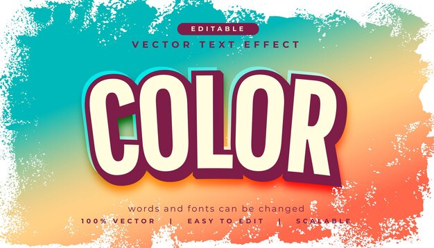 Estilo de fuente de color efecto de texto plantilla editable