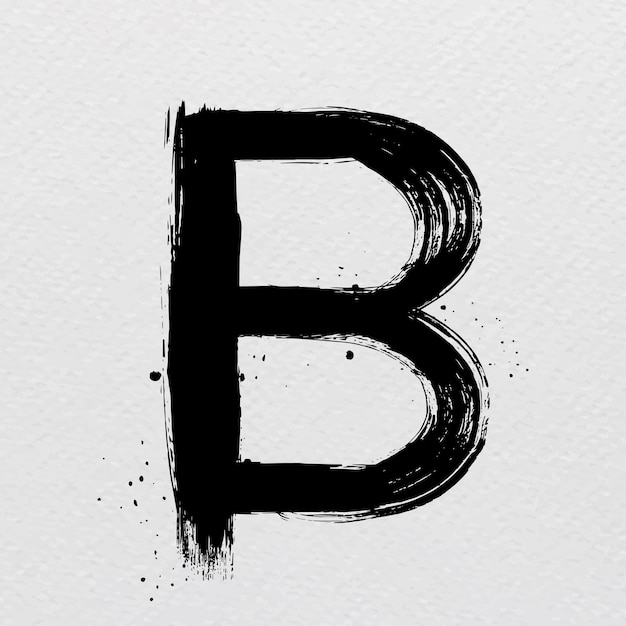 Vector gratuito estilo de fuente de vector dibujado a mano de trazo de pincel de letra b
