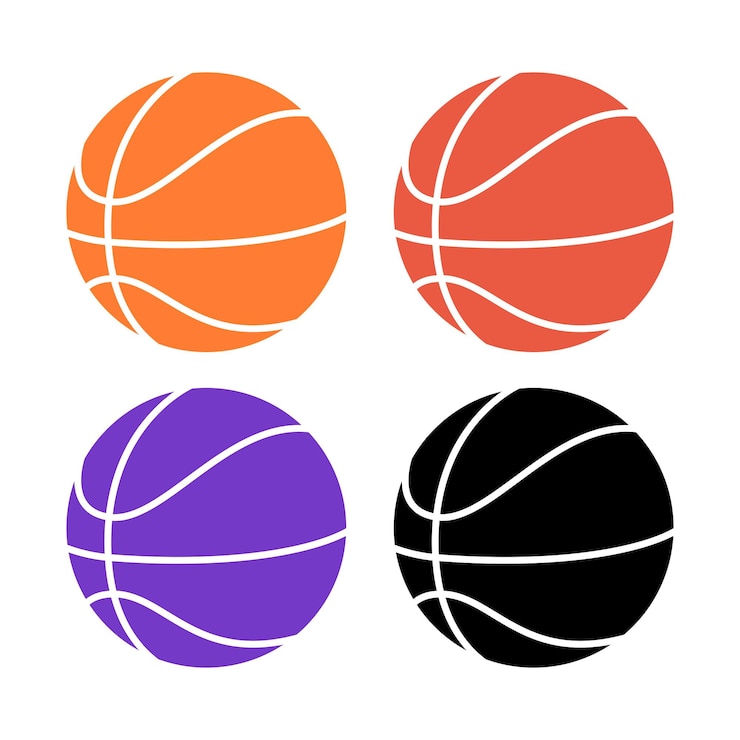 Vector gratuito estilo de glifo de baloncesto estilo múltiple