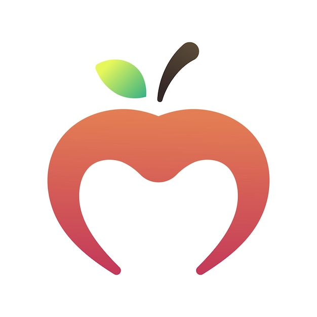 Estilo gradiente del logotipo de la fruta de manzana