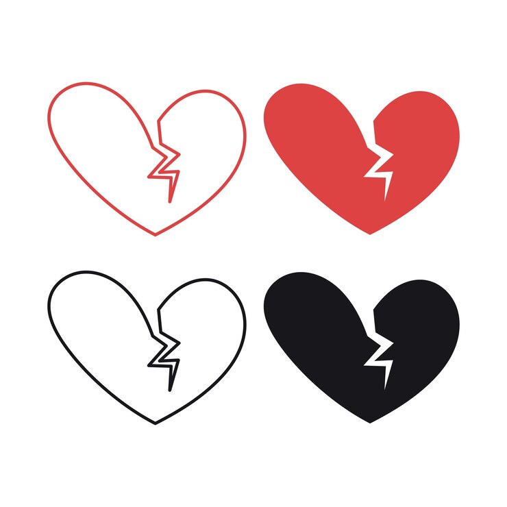 Vector gratuito el estilo heart broken doodle