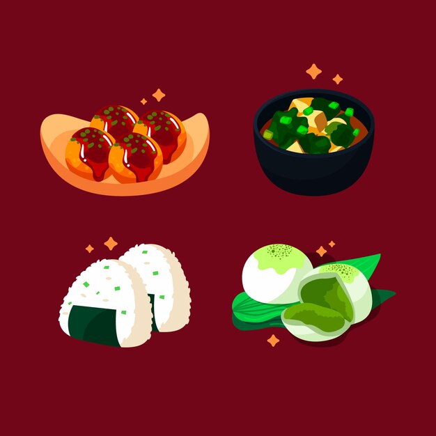 Estilo de ilustración de colección de comida reconfortante