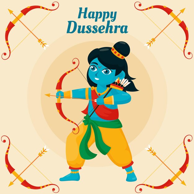 Estilo de ilustración del festival de Dussehra