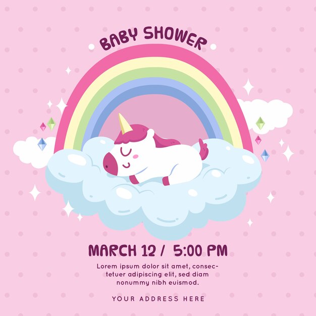 Estilo de invitación para baby shower de niña
