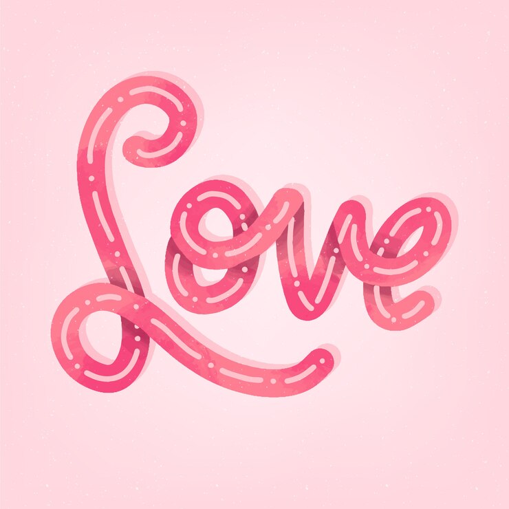 Vector gratuito estilo de letras de amor con degradado
