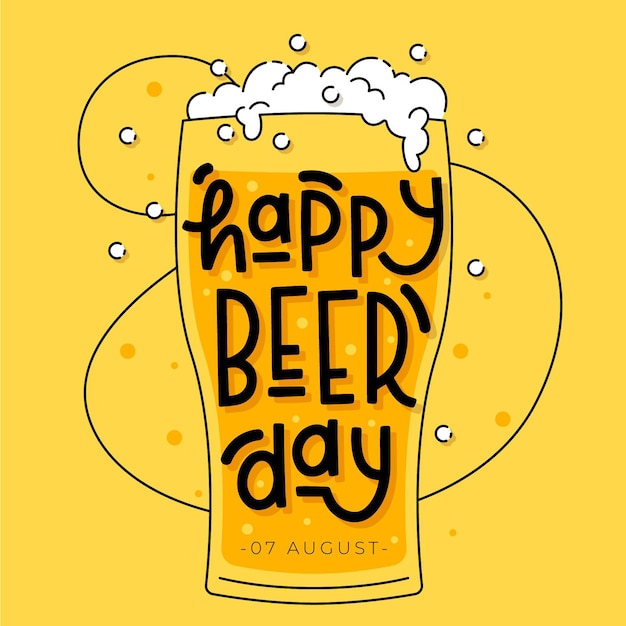 Vector gratuito estilo de letras del día internacional de la cerveza